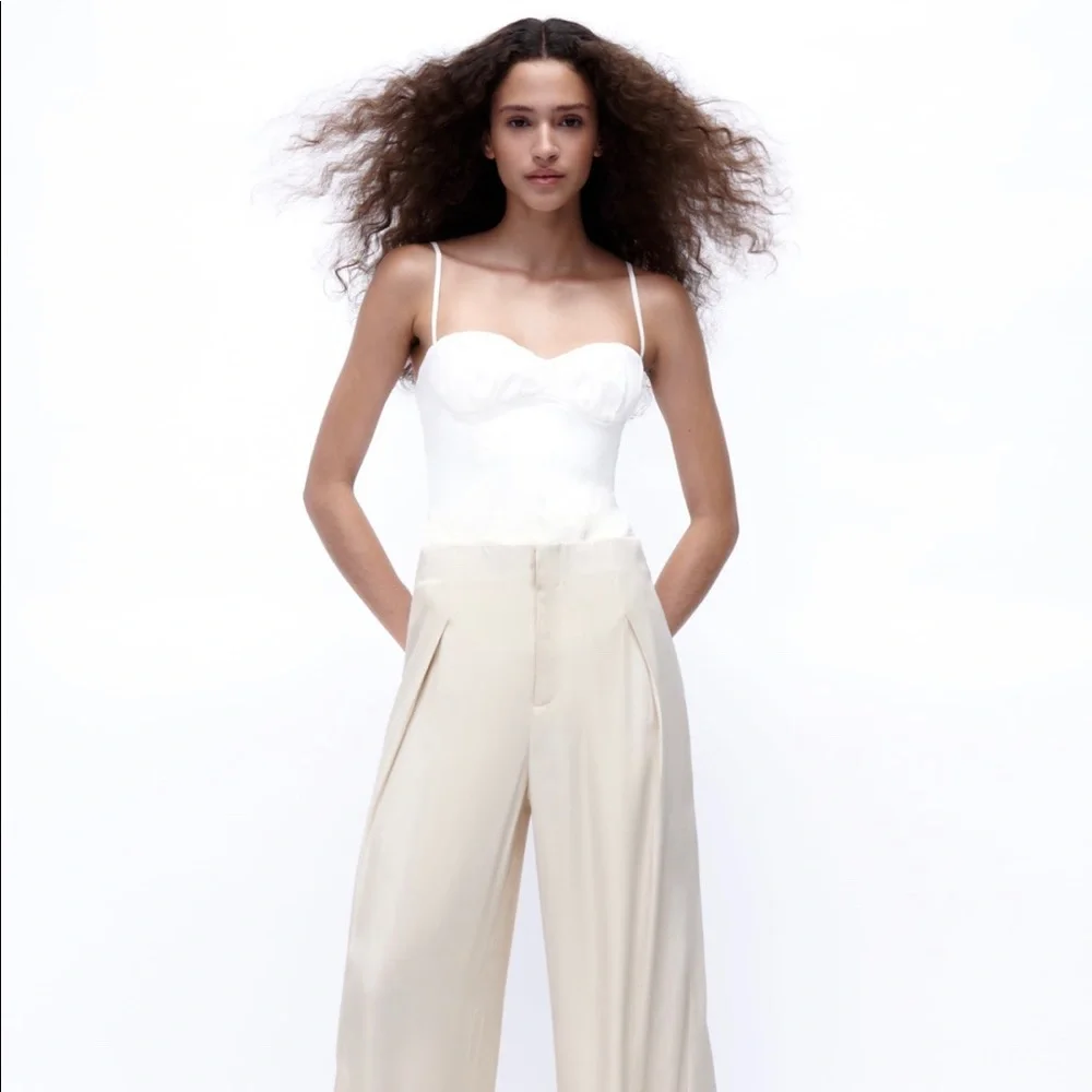 Zara Linen Corset Bodysuit - Picture 2 of 10